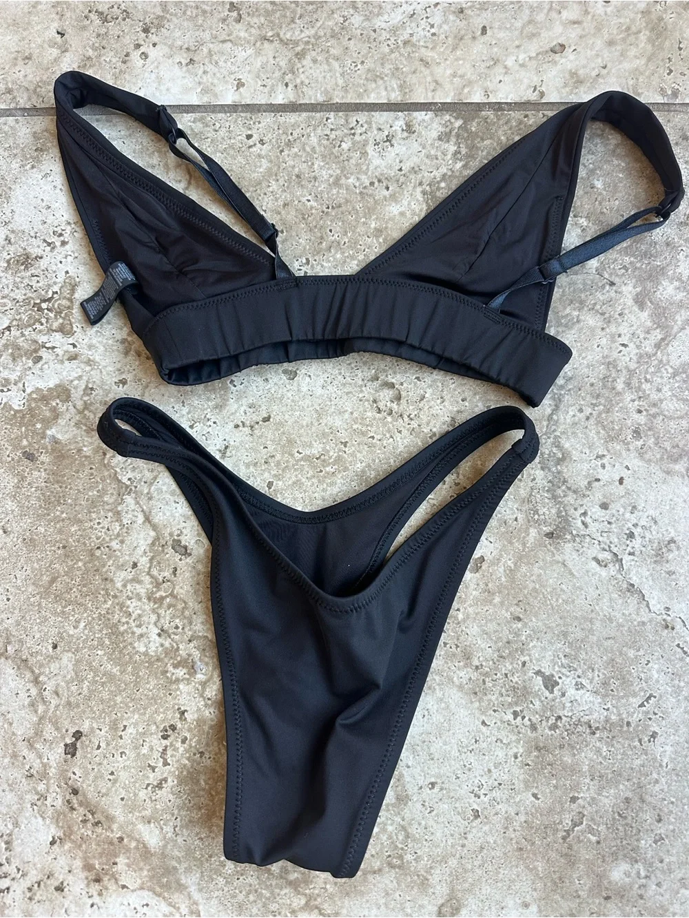 SKIMS Black Triangle Bikini Set